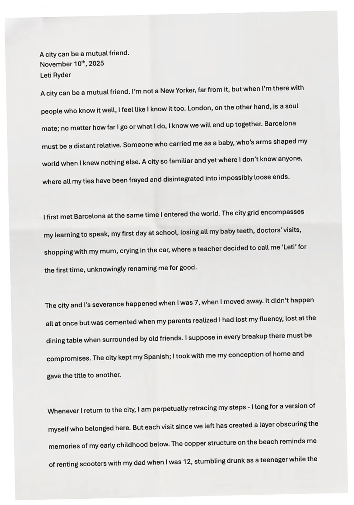 A City can be a Mutual Friend