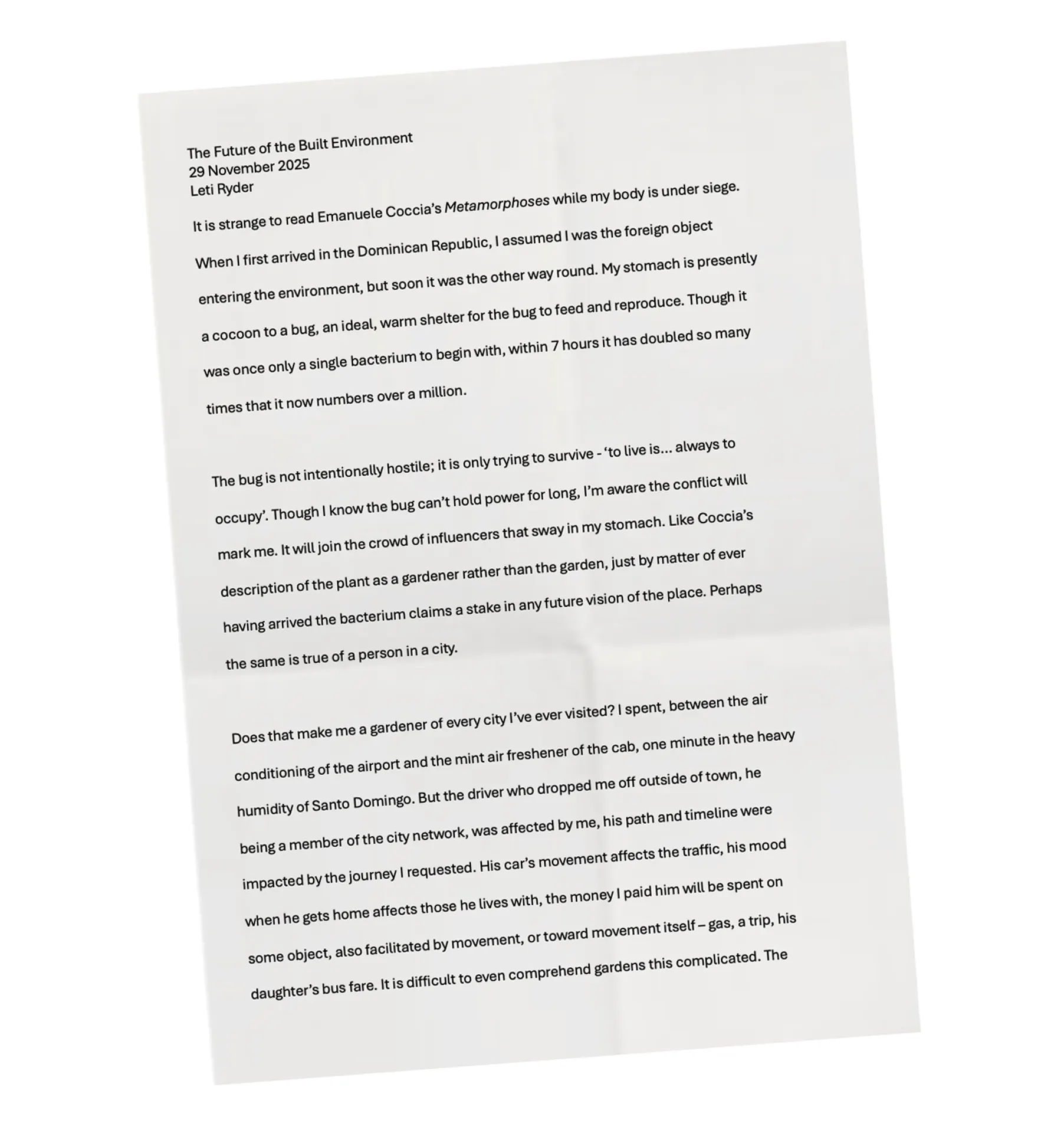 The Future of the Built Environment