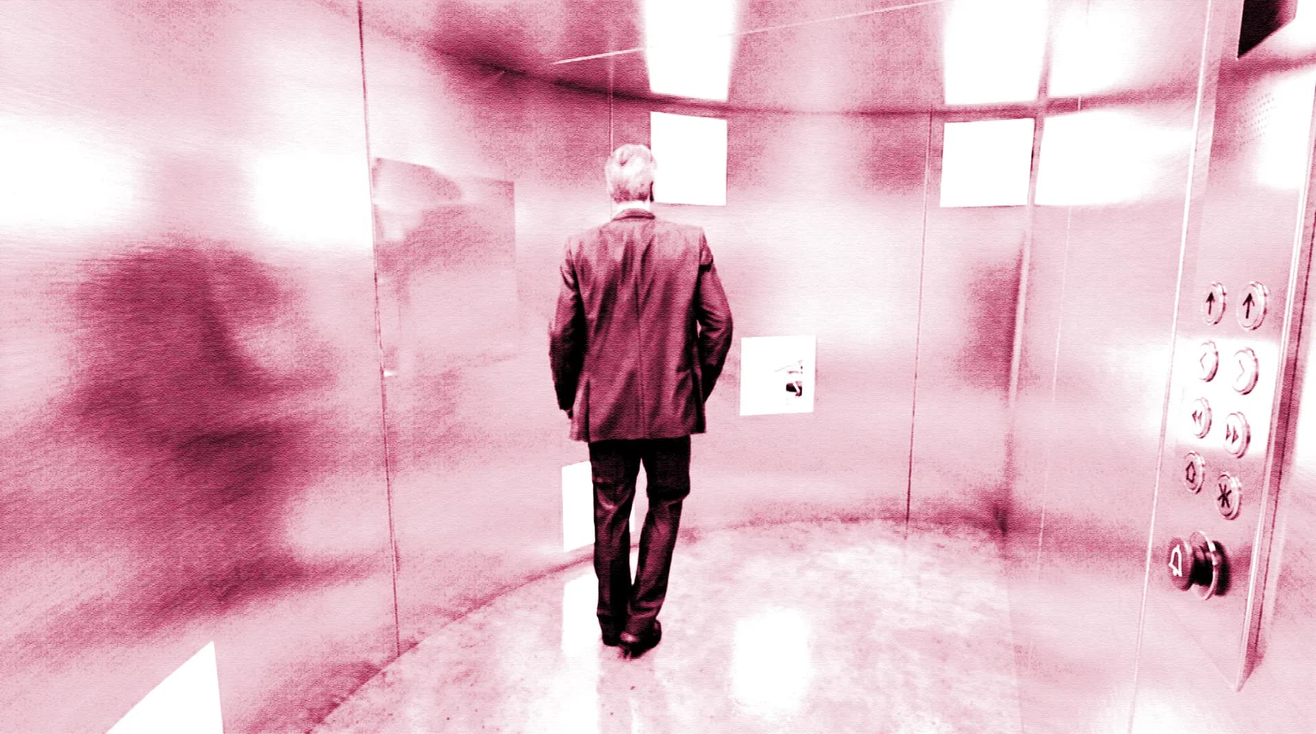 View inside the elevator