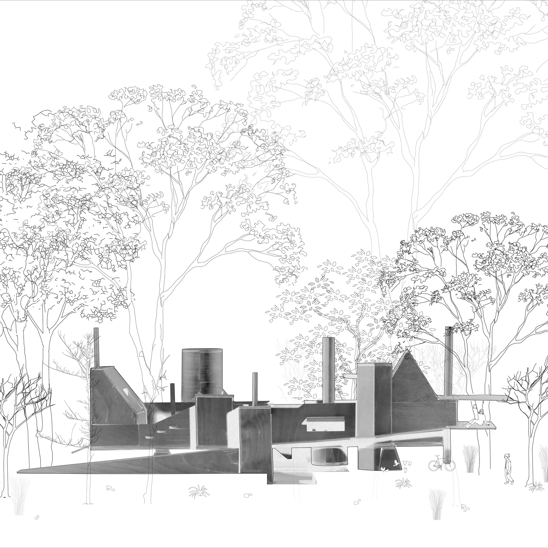 Model view VI, 1’=1/8”